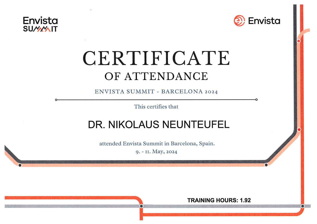 Zertifikat 'The next level of innovation in dentistry'