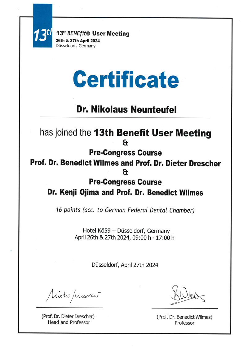 Mai 2024 &ndash; Aktuelles Fachwissen zu Miniimplantaten